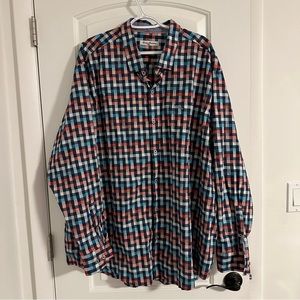 Tommy Bahama button down XXXL Navy/orange/teal pattern